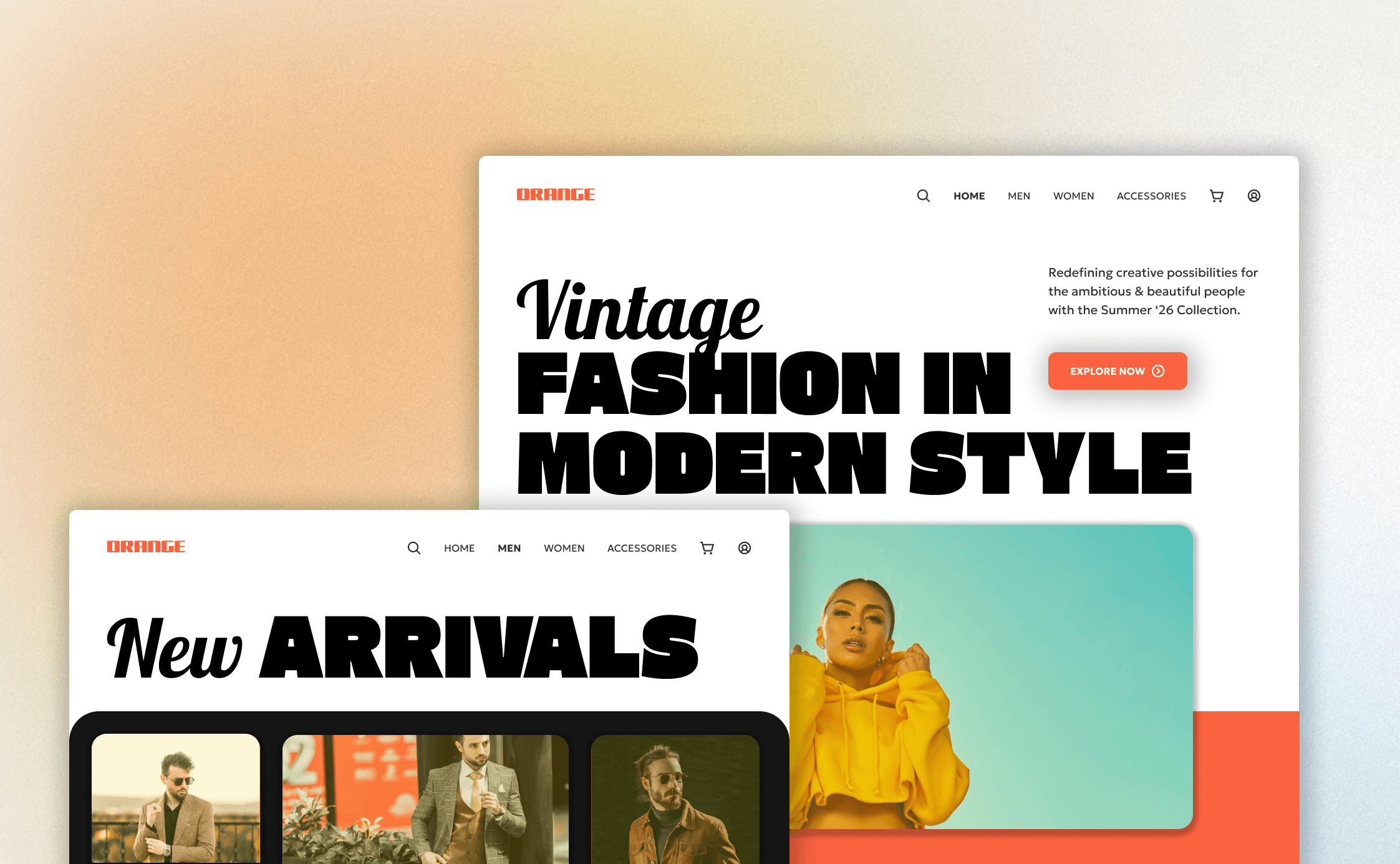 Orange Fashion E-Commerce cover